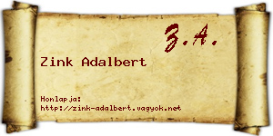 Zink Adalbert névjegykártya